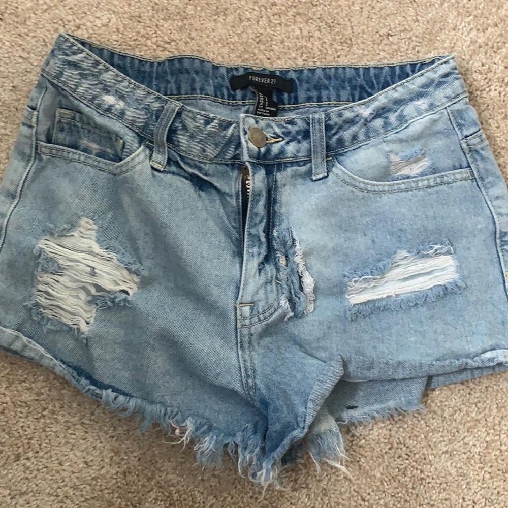 Forever 21 Ripped Jean Shorts